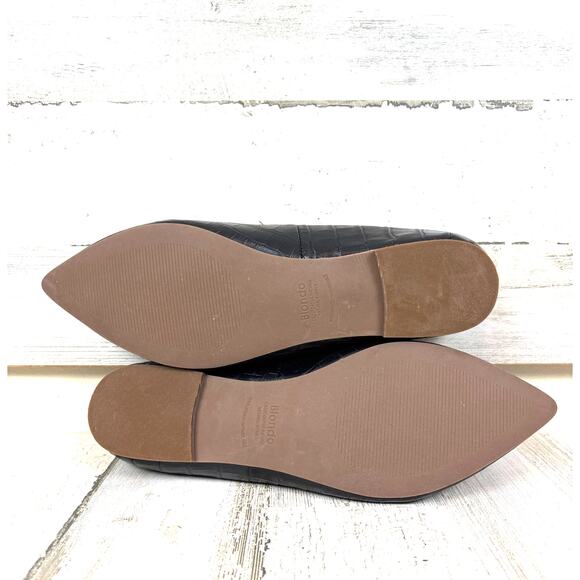 Blondo Women’s 10 Black Silvia Crocodile Textured Leather Slip On Loafers NEW - Picture 5 of 9